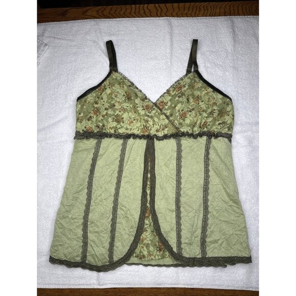 Y2K One Step Up Plus Vtg Lace Fairycore Babydoll Cami Coquette Floral Tank  1X - Picture 2 of 9